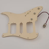 SolderX 7-Way Pre-Wired HSH Pickguard for Strat® and Seymour Duncan P-Rails Pickups, Cream - AxLabs